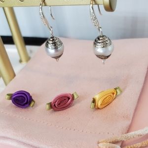 Mother of Pearl and silver earrings